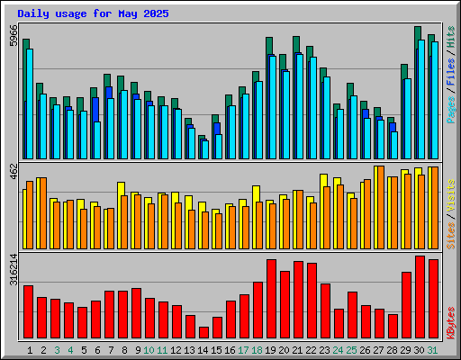 Daily usage for May 2025