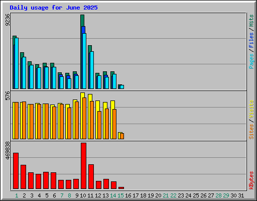 Daily usage for June 2025