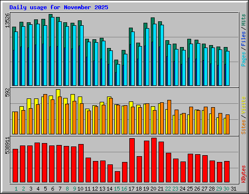 Daily usage for November 2025