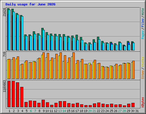 Daily usage for June 2026