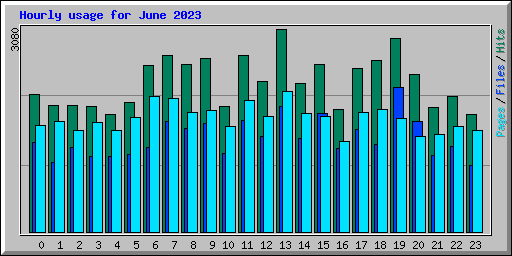 Hourly usage for June 2023