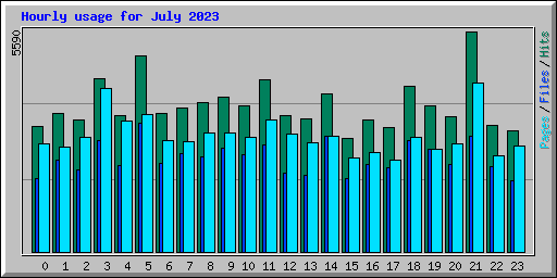 Hourly usage for July 2023